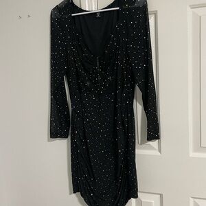 SHEIN Black Dress with Sparkling Accents